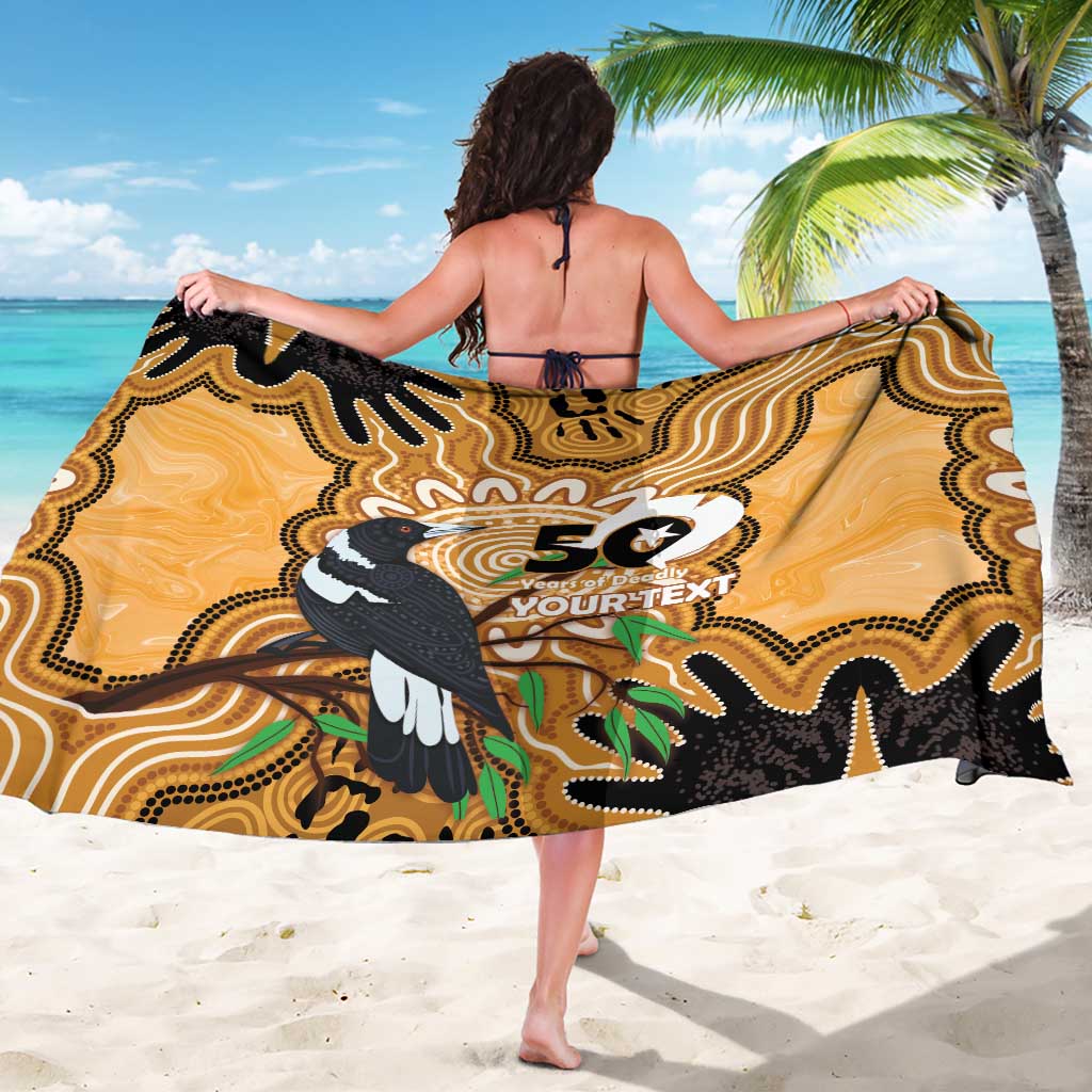 Personalised Australia Magpie NAIDOC Week 2026 Sarong 50 Years of Deadly Aboriginal Art