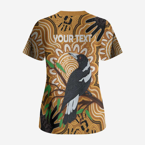 Personalised Australia Magpie NAIDOC Week 2026 Scrub Top 50 Years of Deadly Aboriginal Art