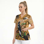 Personalised Australia Magpie NAIDOC Week 2026 Scrub Top 50 Years of Deadly Aboriginal Art