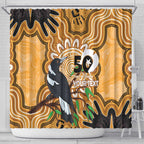 Personalised Australia Magpie NAIDOC Week 2026 Shower Curtain 50 Years of Deadly Aboriginal Art