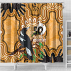 Personalised Australia Magpie NAIDOC Week 2026 Shower Curtain 50 Years of Deadly Aboriginal Art