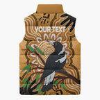 Personalised Australia Magpie NAIDOC Week 2026 Sleeveless Puffer Jacket 50 Years of Deadly Aboriginal Art