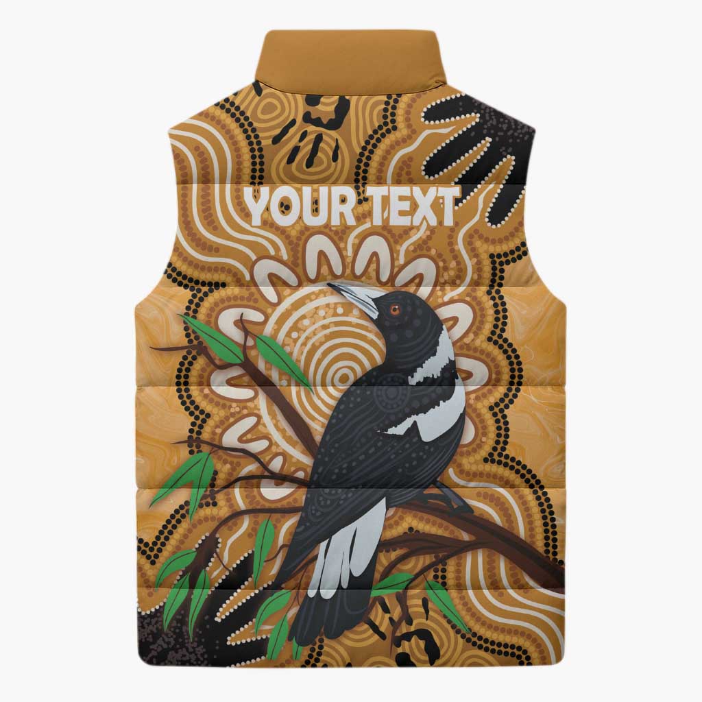 Personalised Australia Magpie NAIDOC Week 2026 Sleeveless Puffer Jacket 50 Years of Deadly Aboriginal Art