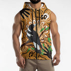 Personalised Australia Magpie NAIDOC Week 2026 Sleeveless Zip Hoodie 50 Years of Deadly Aboriginal Art