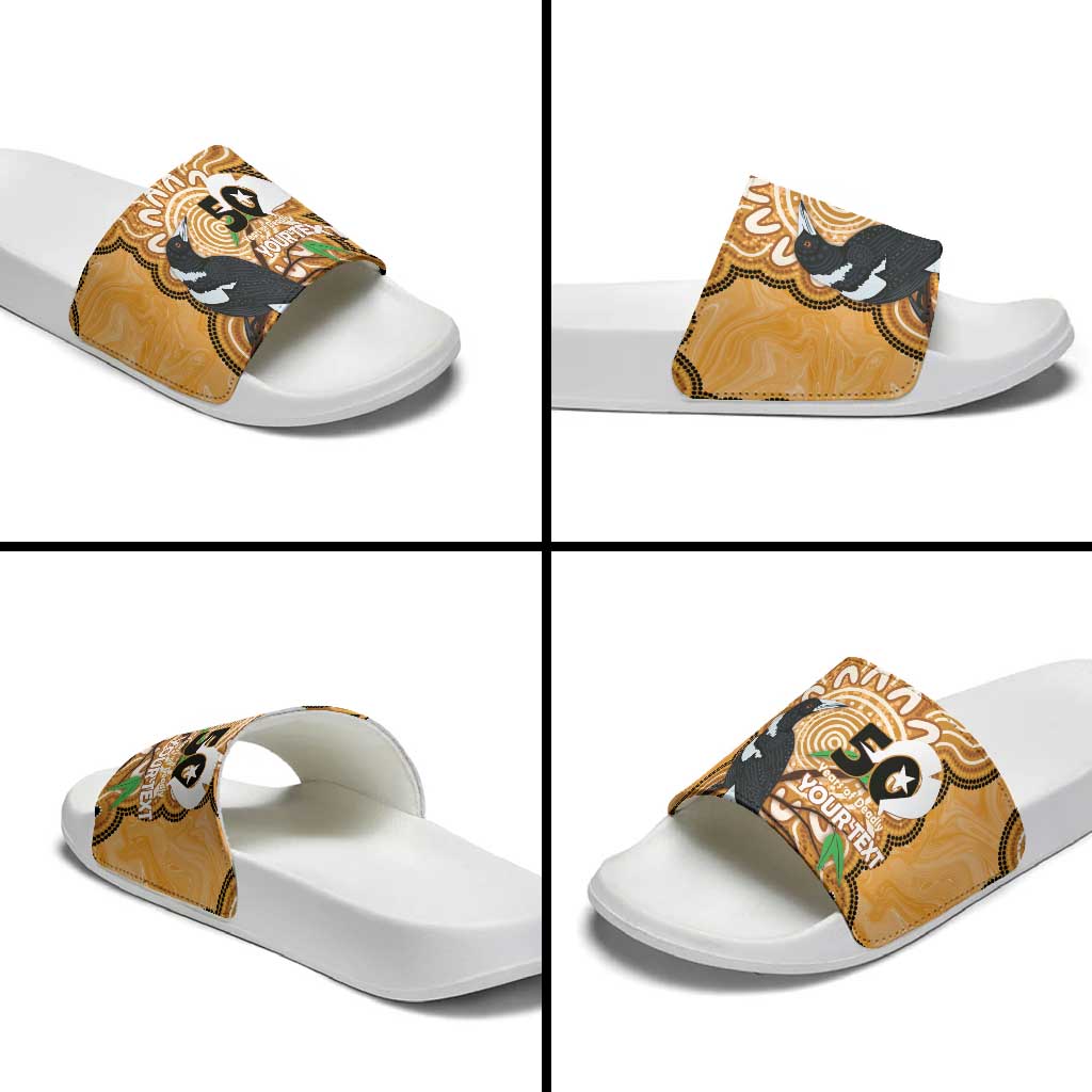 Personalised Australia Magpie NAIDOC Week 2026 Slide Sandals 50 Years of Deadly Aboriginal Art