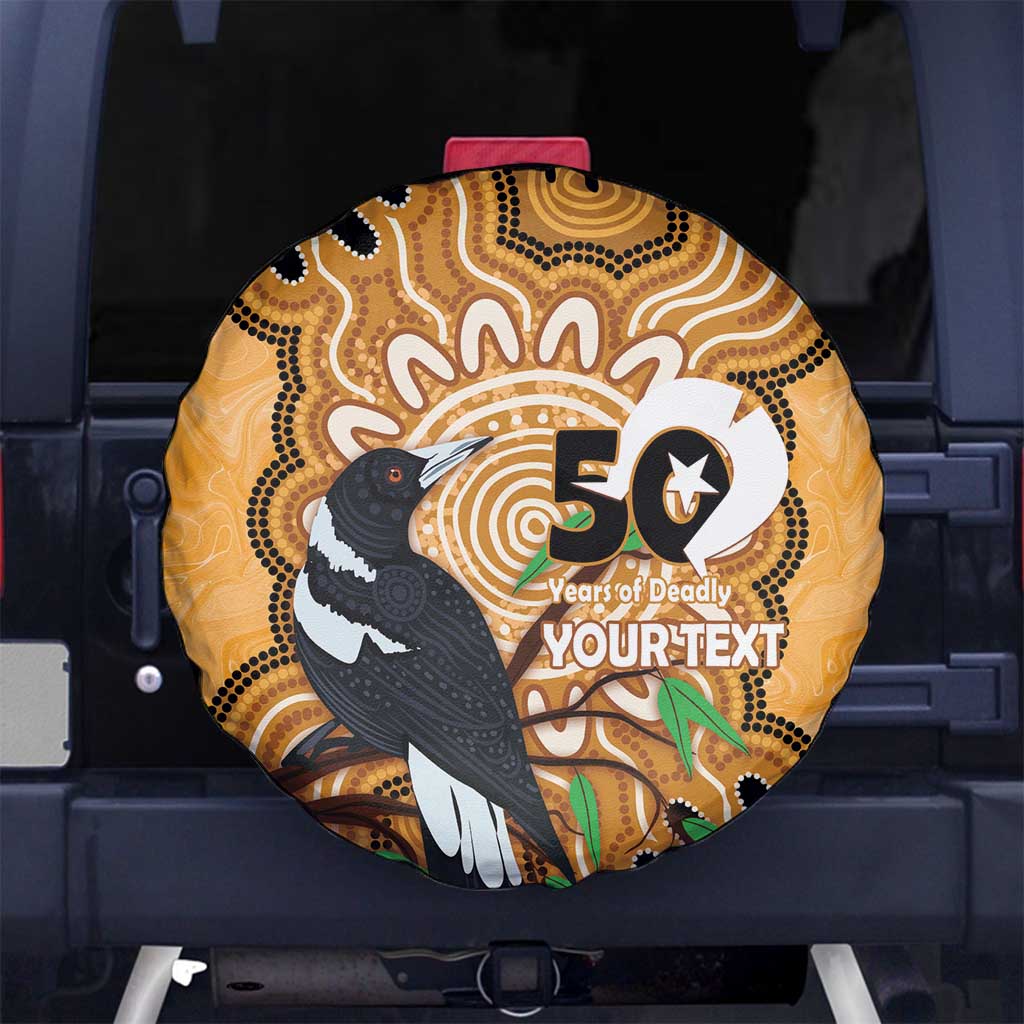 Personalised Australia Magpie NAIDOC Week 2026 Spare Tire Cover 50 Years of Deadly Aboriginal Art