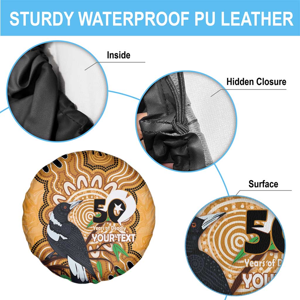 Personalised Australia Magpie NAIDOC Week 2026 Spare Tire Cover 50 Years of Deadly Aboriginal Art