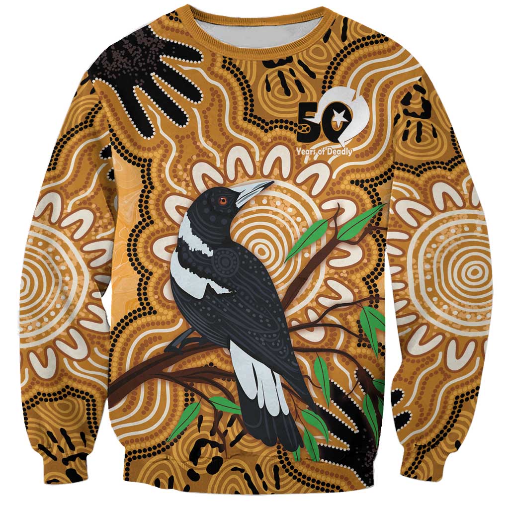 Personalised Australia Magpie NAIDOC Week 2026 Sweatshirt 50 Years of Deadly Aboriginal Art
