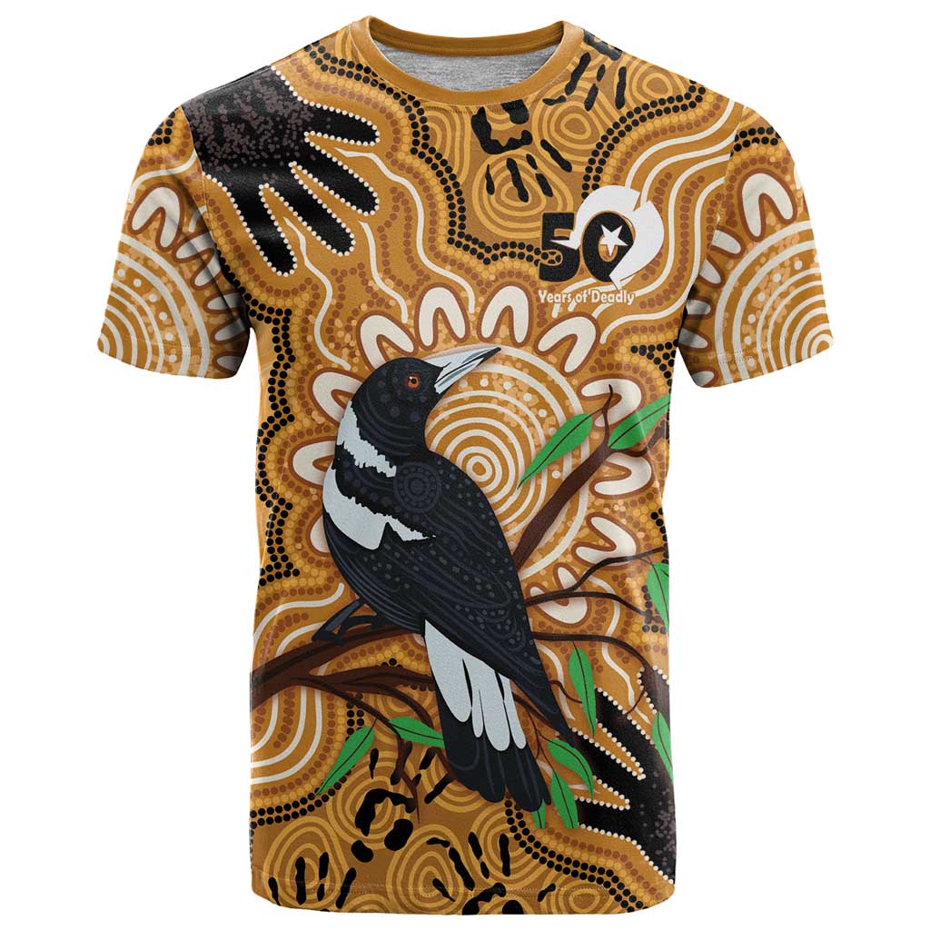 Personalised Australia Magpie NAIDOC Week 2026 T Shirt 50 Years of Deadly Aboriginal Art