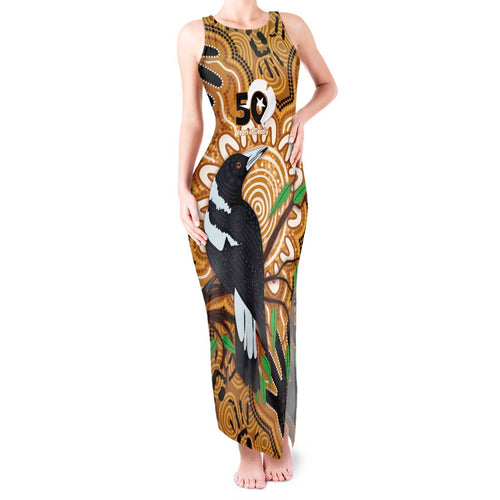 Personalised Australia Magpie NAIDOC Week 2026 Tank Maxi Dress 50 Years of Deadly Aboriginal Art
