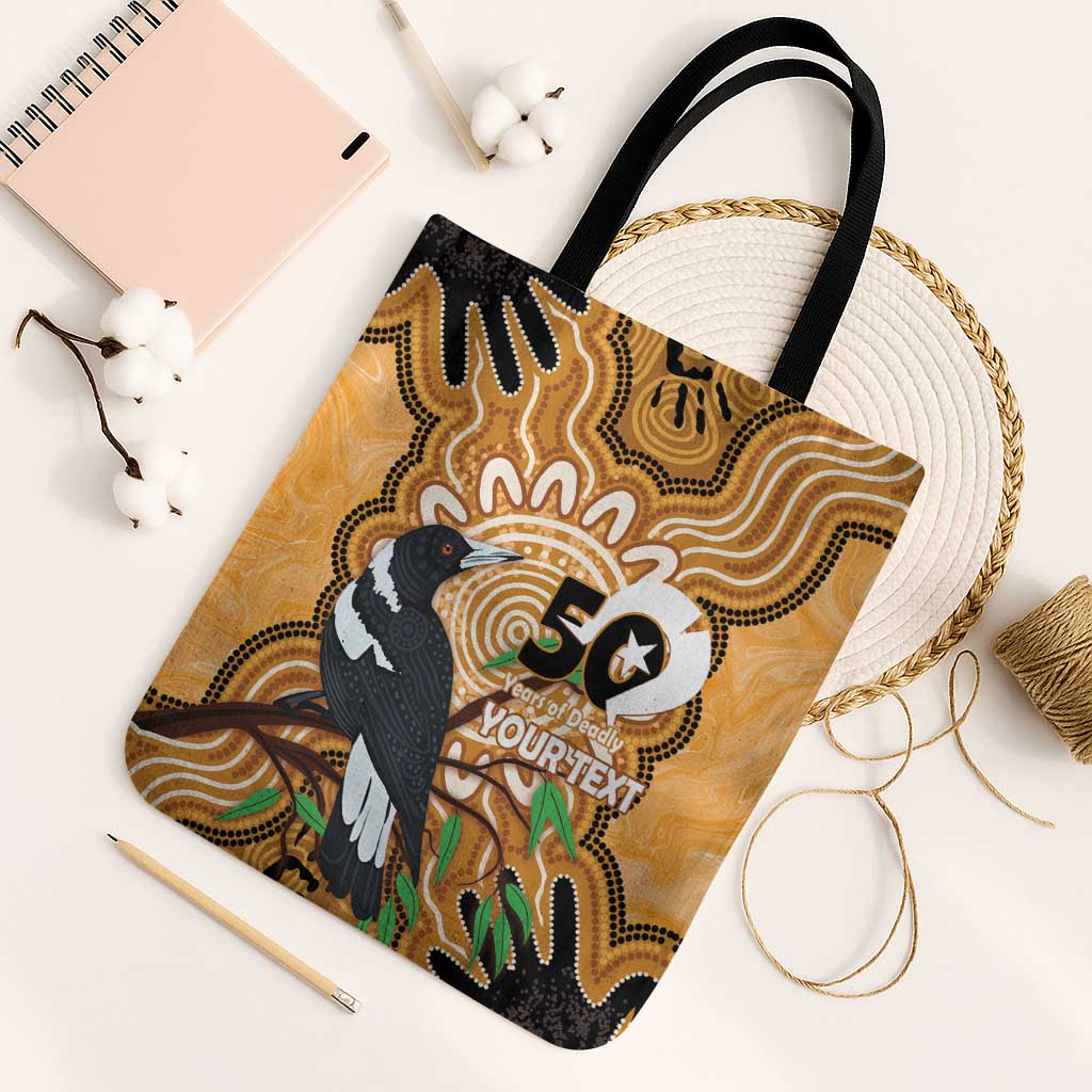 Personalised Australia Magpie NAIDOC Week 2026 Tote Bag 50 Years of Deadly Aboriginal Art