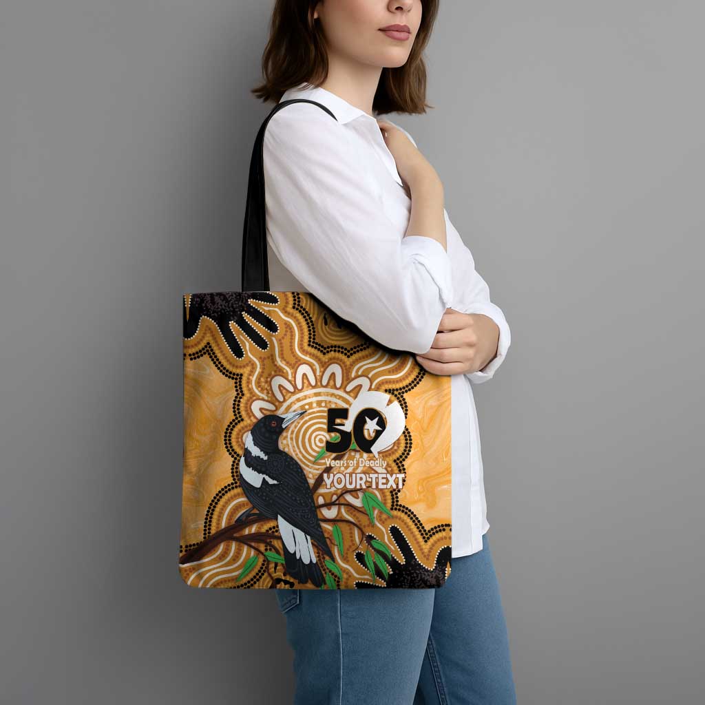 Personalised Australia Magpie NAIDOC Week 2026 Tote Bag 50 Years of Deadly Aboriginal Art