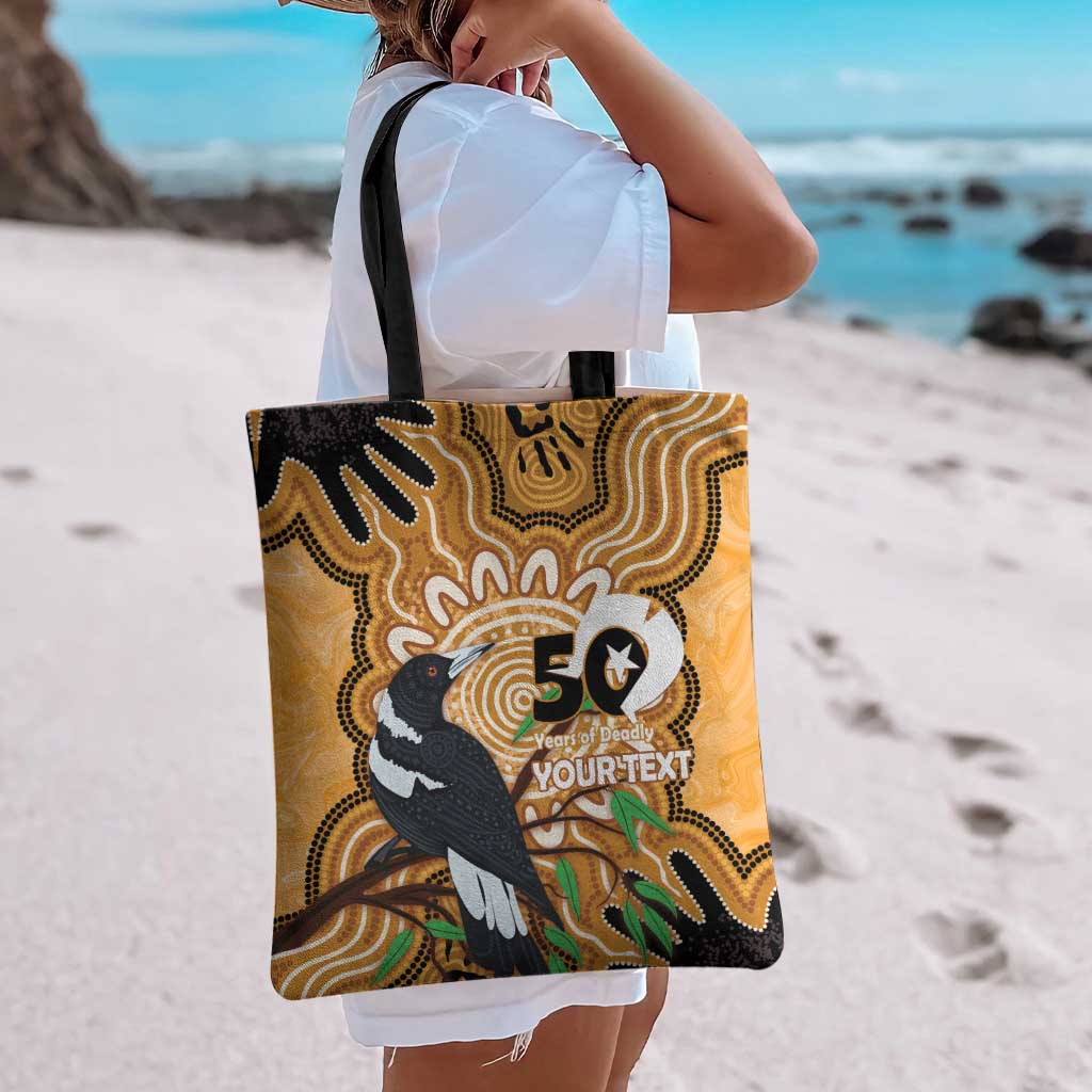 Personalised Australia Magpie NAIDOC Week 2026 Tote Bag 50 Years of Deadly Aboriginal Art
