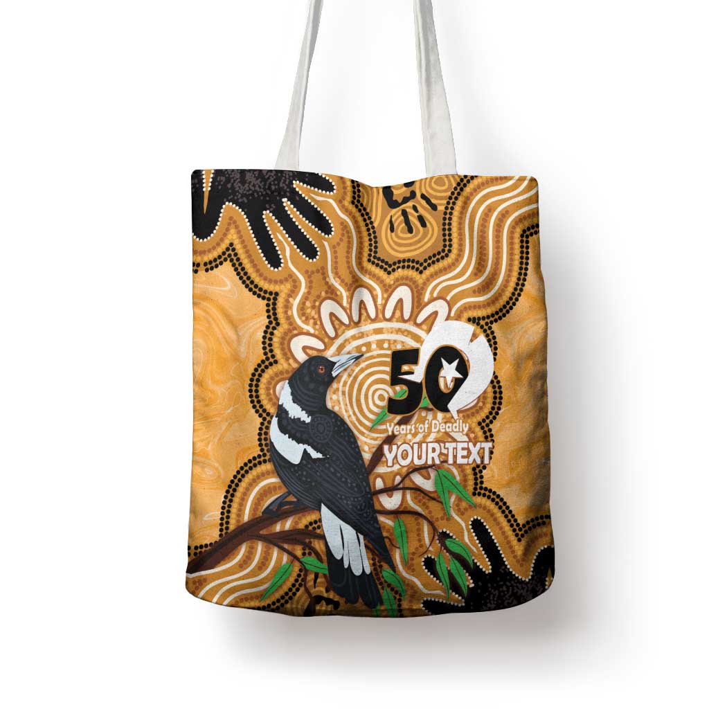 Personalised Australia Magpie NAIDOC Week 2026 Tote Bag 50 Years of Deadly Aboriginal Art