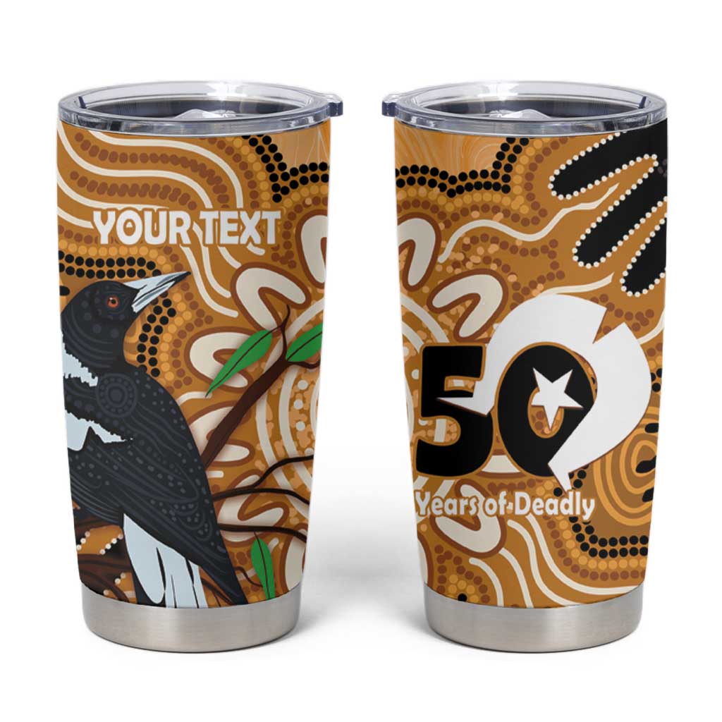 Personalised Australia Magpie NAIDOC Week 2026 Tumbler Cup 50 Years of Deadly Aboriginal Art