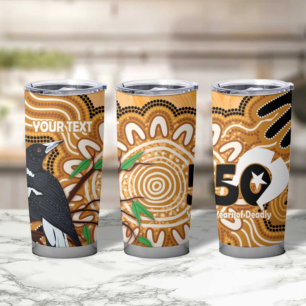 Personalised Australia Magpie NAIDOC Week 2026 Tumbler Cup 50 Years of Deadly Aboriginal Art