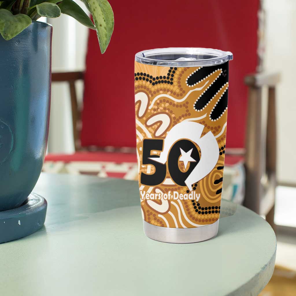 Personalised Australia Magpie NAIDOC Week 2026 Tumbler Cup 50 Years of Deadly Aboriginal Art