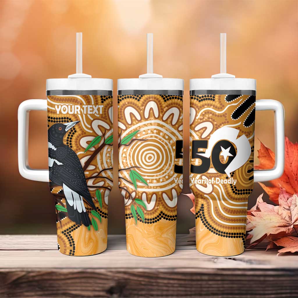 Personalised Australia Magpie NAIDOC Week 2026 Tumbler With Handle 50 Years of Deadly Aboriginal Art