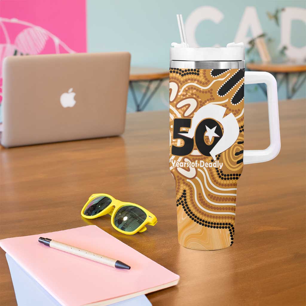 Personalised Australia Magpie NAIDOC Week 2026 Tumbler With Handle 50 Years of Deadly Aboriginal Art