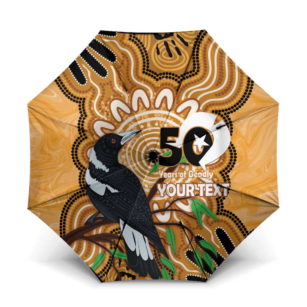 Personalised Australia Magpie NAIDOC Week 2026 Umbrella 50 Years of Deadly Aboriginal Art