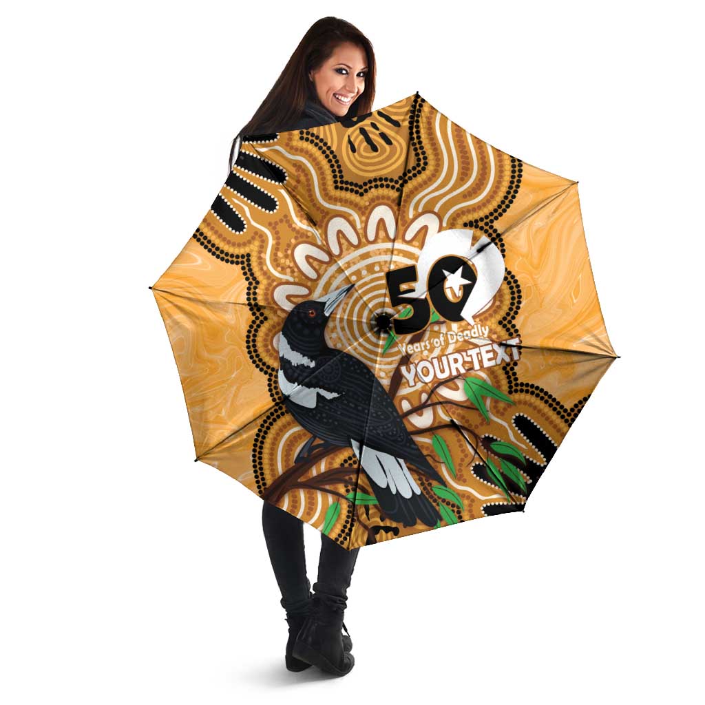 Personalised Australia Magpie NAIDOC Week 2026 Umbrella 50 Years of Deadly Aboriginal Art