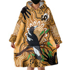 Personalised Australia Magpie NAIDOC Week 2026 Wearable Blanket Hoodie 50 Years of Deadly Aboriginal Art