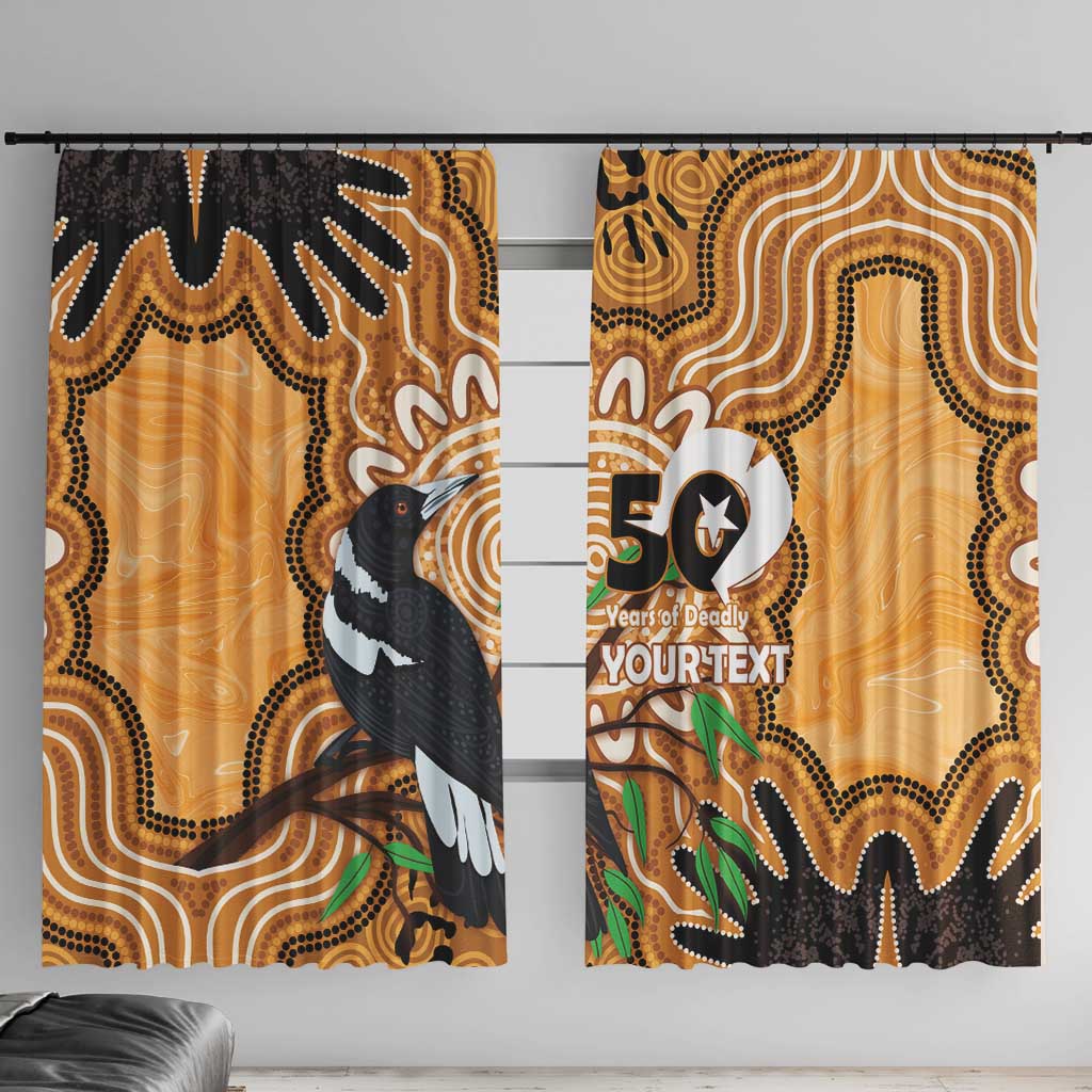 Personalised Australia Magpie NAIDOC Week 2026 Window Curtain 50 Years of Deadly Aboriginal Art
