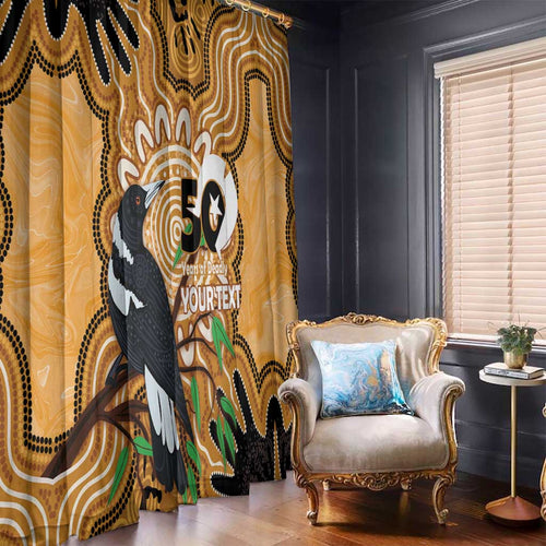 Personalised Australia Magpie NAIDOC Week 2026 Window Curtain 50 Years of Deadly Aboriginal Art