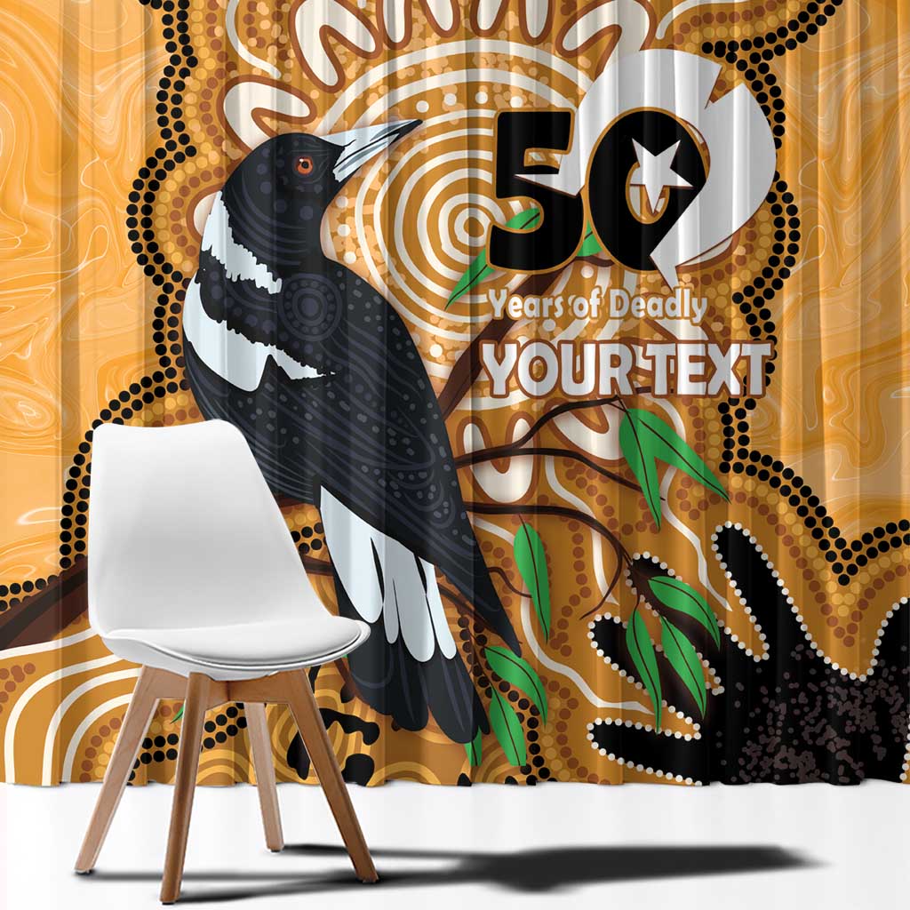 Personalised Australia Magpie NAIDOC Week 2026 Window Curtain 50 Years of Deadly Aboriginal Art