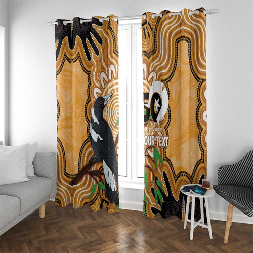 Personalised Australia Magpie NAIDOC Week 2026 Window Curtain 50 Years of Deadly Aboriginal Art