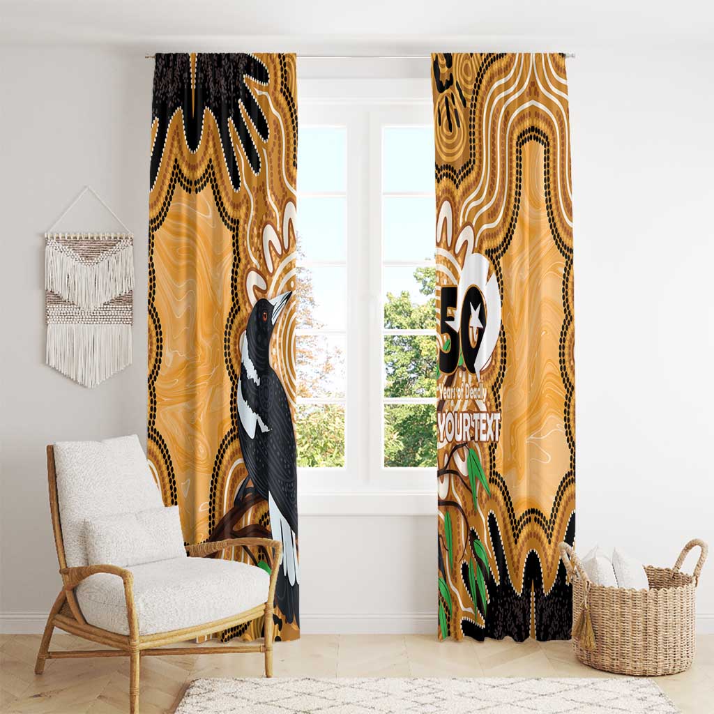 Personalised Australia Magpie NAIDOC Week 2026 Window Curtain 50 Years of Deadly Aboriginal Art
