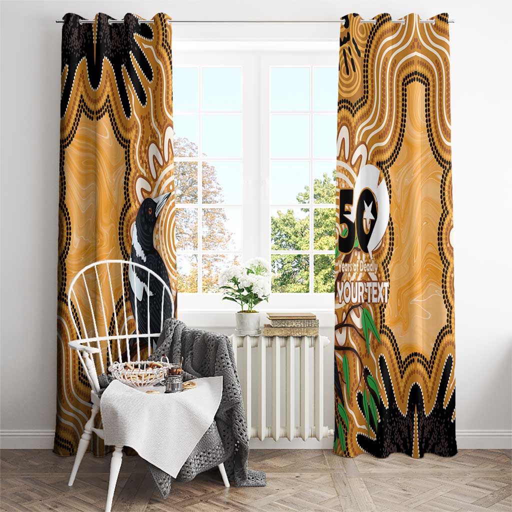 Personalised Australia Magpie NAIDOC Week 2026 Window Curtain 50 Years of Deadly Aboriginal Art