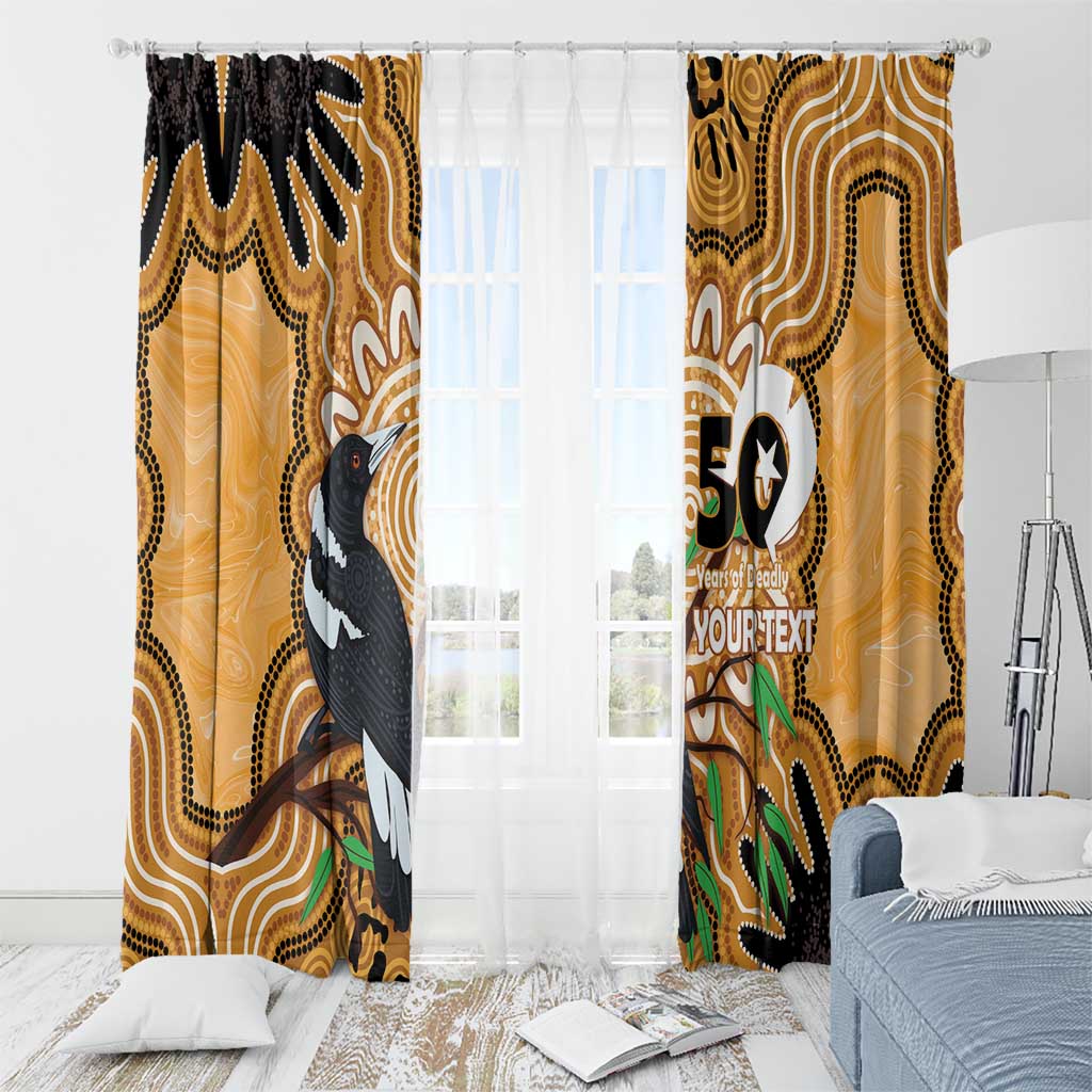 Personalised Australia Magpie NAIDOC Week 2026 Window Curtain 50 Years of Deadly Aboriginal Art