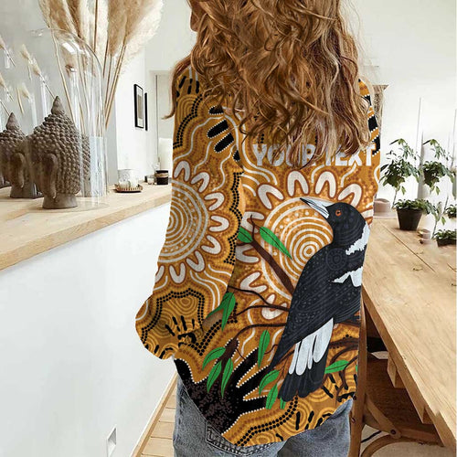 Personalised Australia Magpie NAIDOC Week 2026 Women Casual Shirt 50 Years of Deadly Aboriginal Art