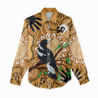 Personalised Australia Magpie NAIDOC Week 2026 Women Casual Shirt 50 Years of Deadly Aboriginal Art