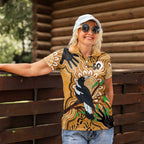 Personalised Australia Magpie NAIDOC Week 2026 Women Polo Shirt 50 Years of Deadly Aboriginal Art