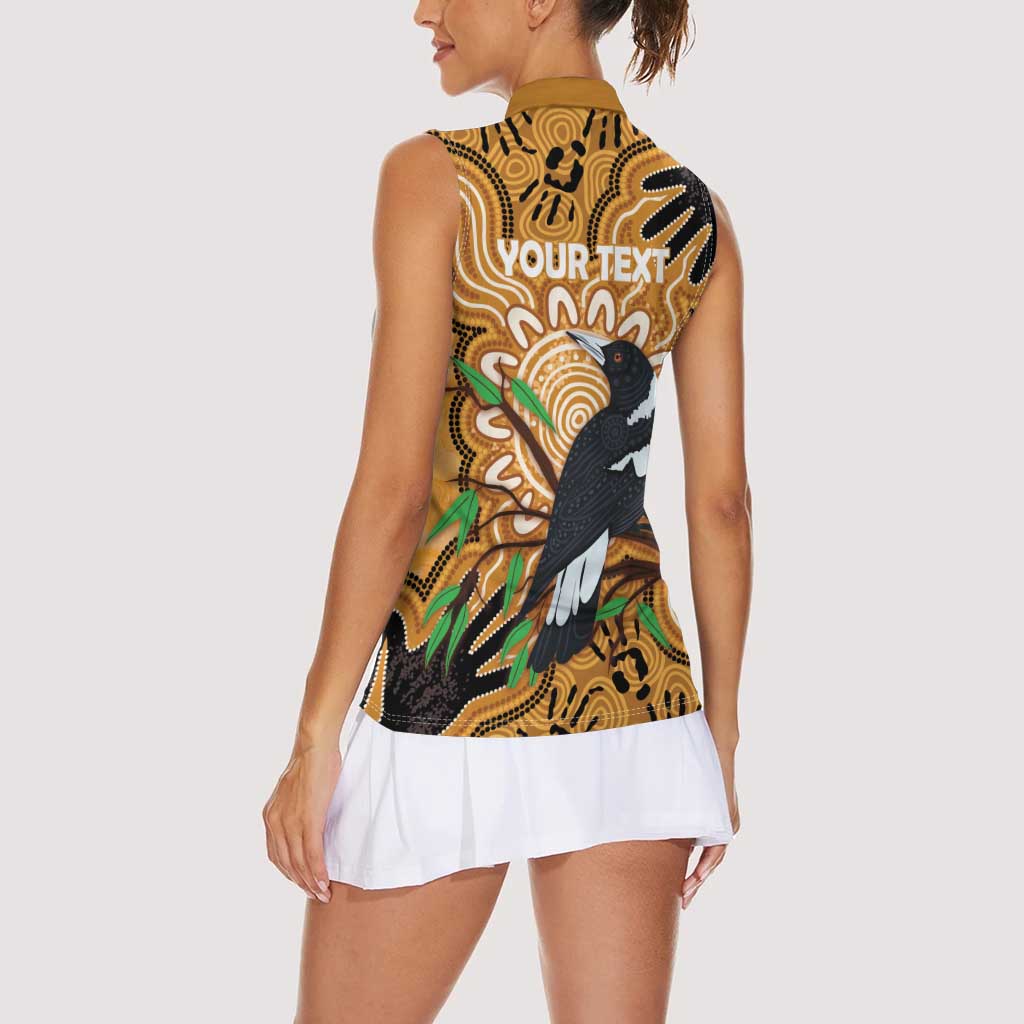 Personalised Australia Magpie NAIDOC Week 2026 Women Sleeveless Polo Shirt 50 Years of Deadly Aboriginal Art