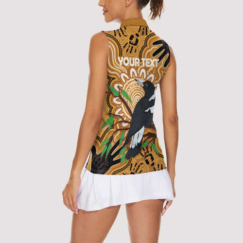 Personalised Australia Magpie NAIDOC Week 2026 Women Sleeveless Polo Shirt 50 Years of Deadly Aboriginal Art