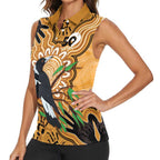 Personalised Australia Magpie NAIDOC Week 2026 Women Sleeveless Polo Shirt 50 Years of Deadly Aboriginal Art