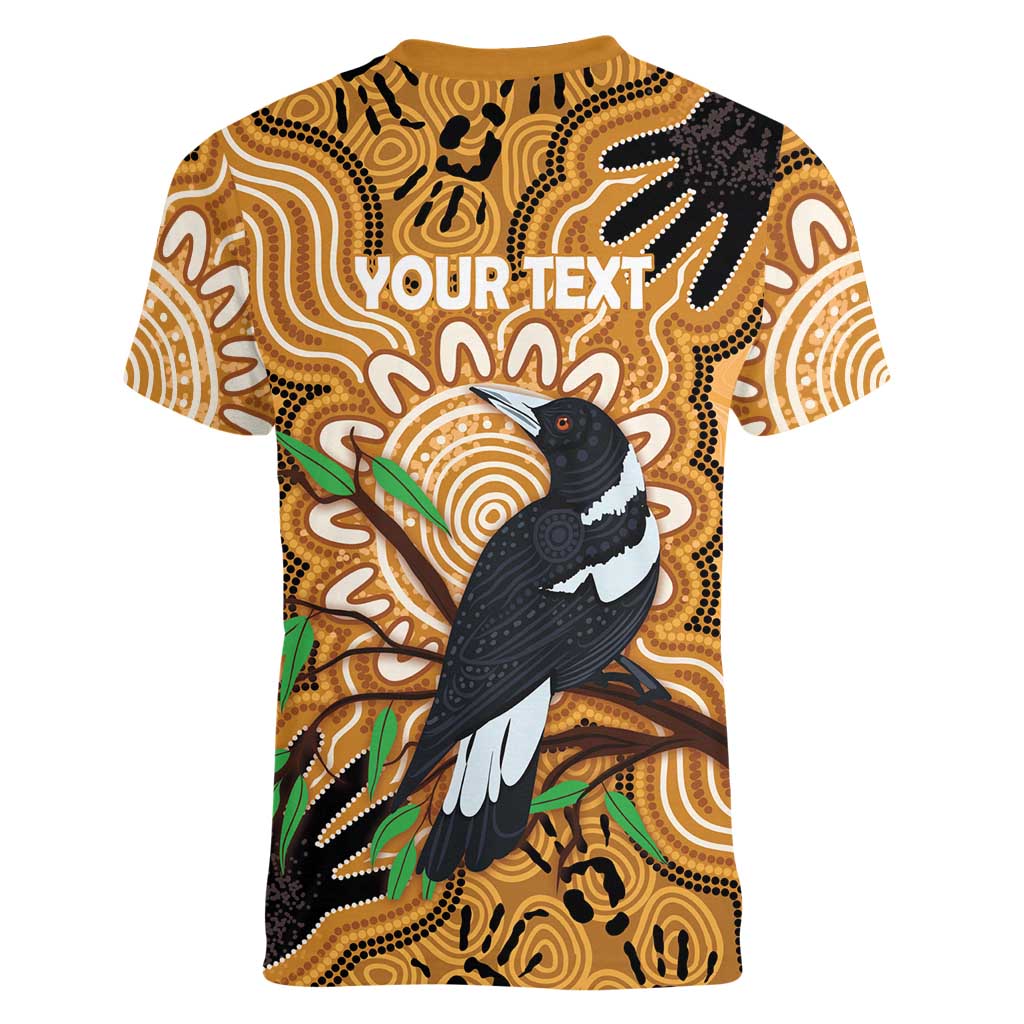 Personalised Australia Magpie NAIDOC Week 2026 Women V-Neck T-Shirt 50 Years of Deadly Aboriginal Art