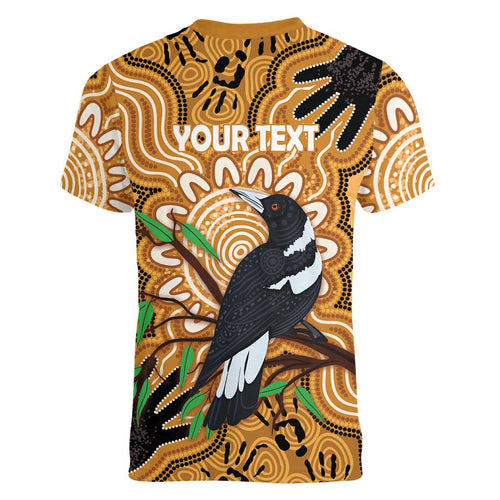 Personalised Australia Magpie NAIDOC Week 2026 Women V-Neck T-Shirt 50 Years of Deadly Aboriginal Art