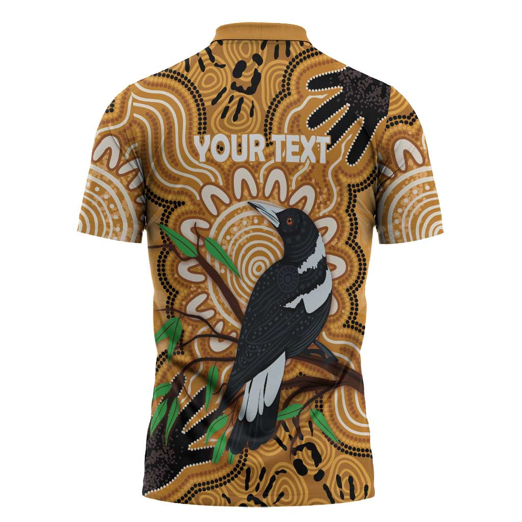 Personalised Australia Magpie NAIDOC Week 2026 Zipper Polo Shirt 50 Years of Deadly Aboriginal Art