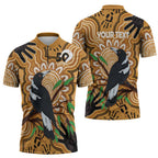 Personalised Australia Magpie NAIDOC Week 2026 Zipper Polo Shirt 50 Years of Deadly Aboriginal Art