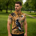 Personalised Australia Magpie NAIDOC Week 2026 Zipper Polo Shirt 50 Years of Deadly Aboriginal Art