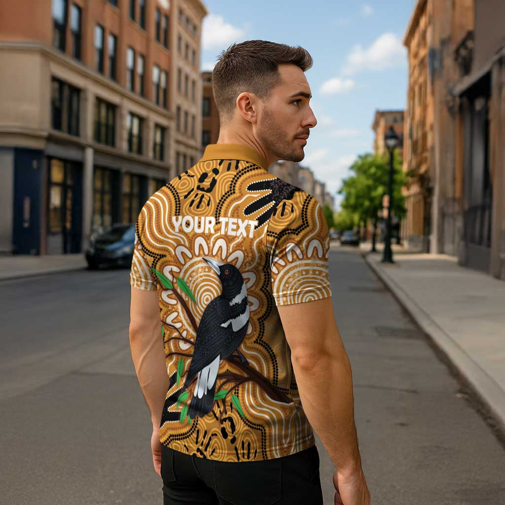 Personalised Australia Magpie NAIDOC Week 2026 Zipper Polo Shirt 50 Years of Deadly Aboriginal Art