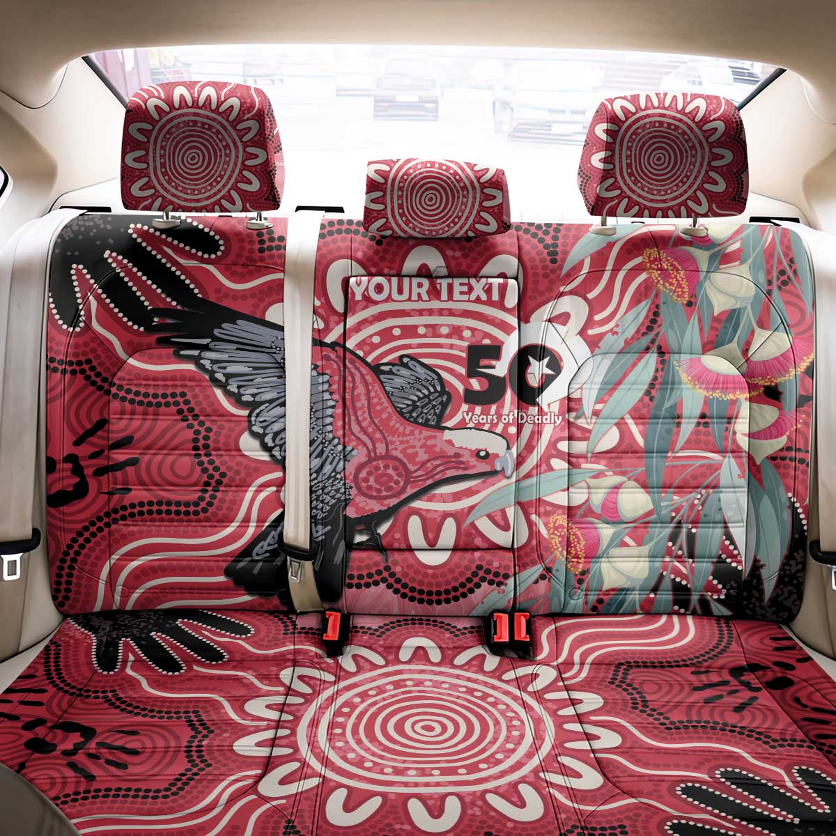 Personalised Australia Galah NAIDOC Week 2026 Back Car Seat Cover 50 Years of Deadly Aboriginal Art