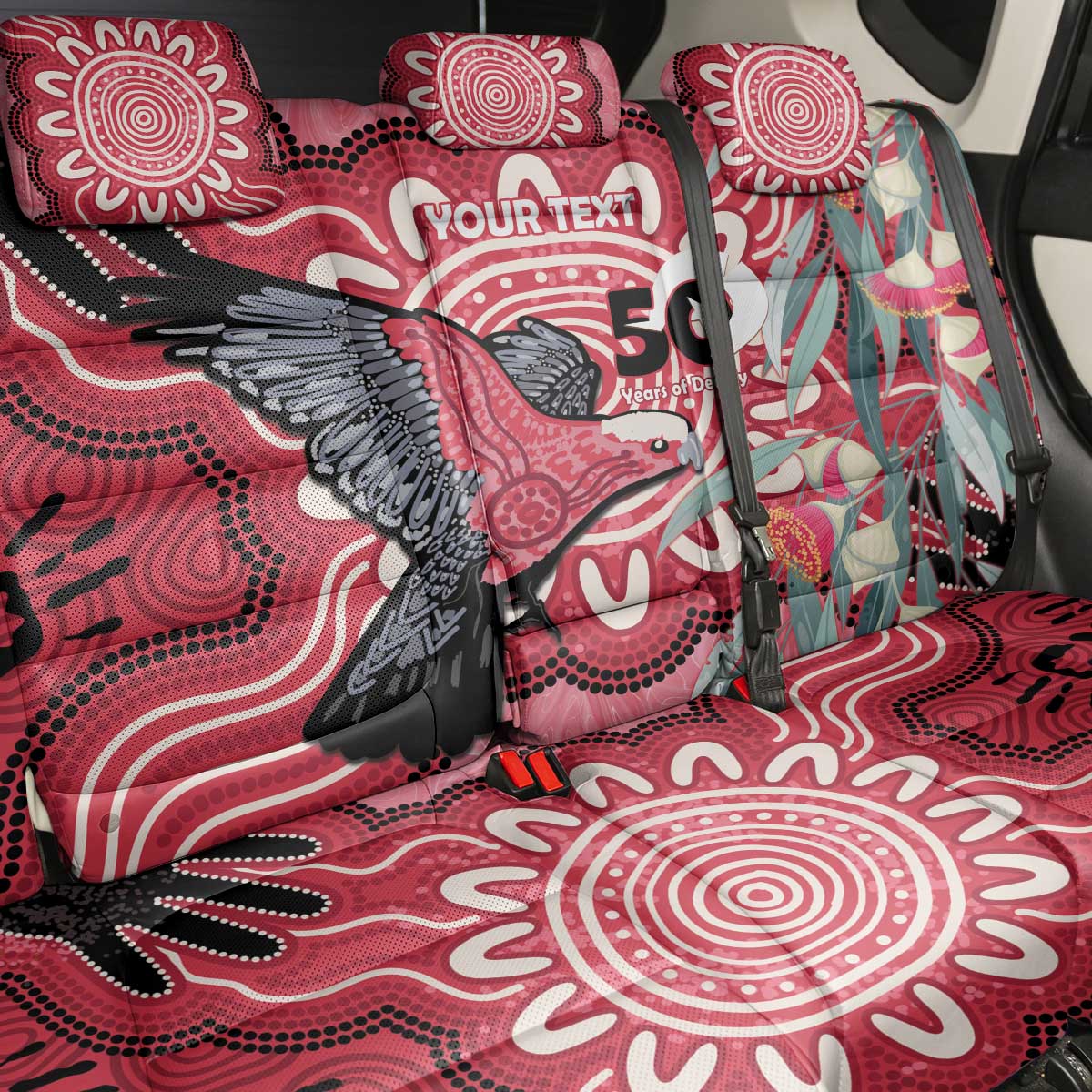 Personalised Australia Galah NAIDOC Week 2026 Back Car Seat Cover 50 Years of Deadly Aboriginal Art