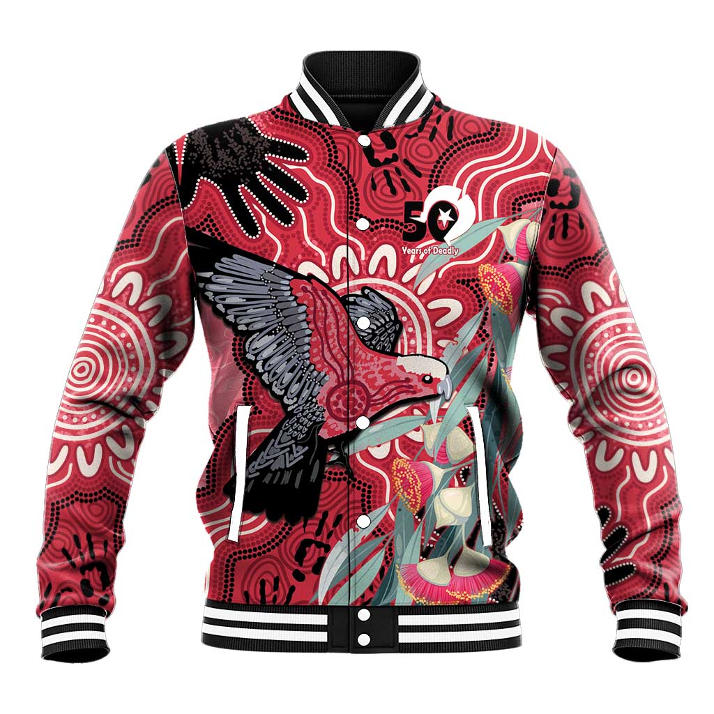 Personalised Australia Galah NAIDOC Week 2026 Baseball Jacket 50 Years of Deadly Aboriginal Art
