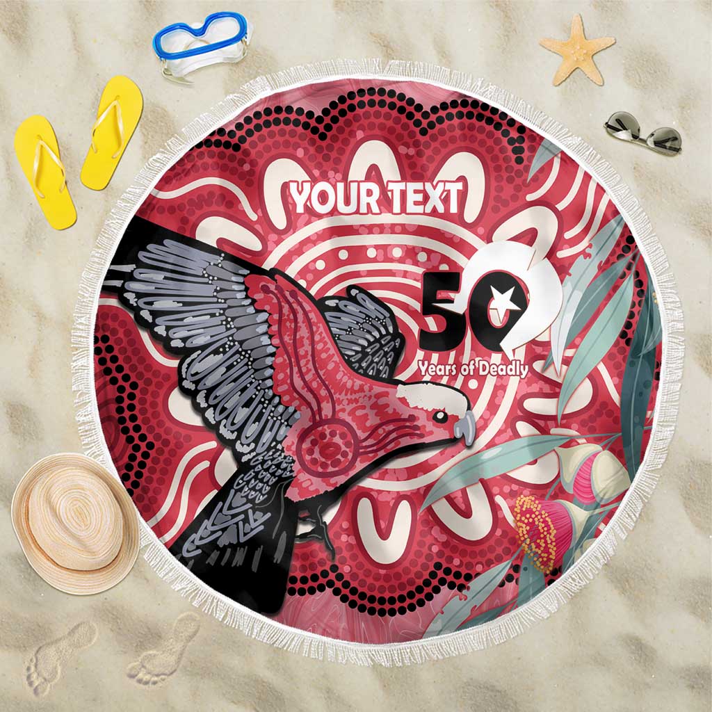 Personalised Australia Galah NAIDOC Week 2026 Beach Blanket 50 Years of Deadly Aboriginal Art
