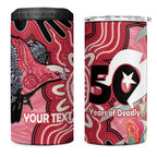 Personalised Australia Galah NAIDOC Week 2026 4 in 1 Can Cooler Tumbler 50 Years of Deadly Aboriginal Art